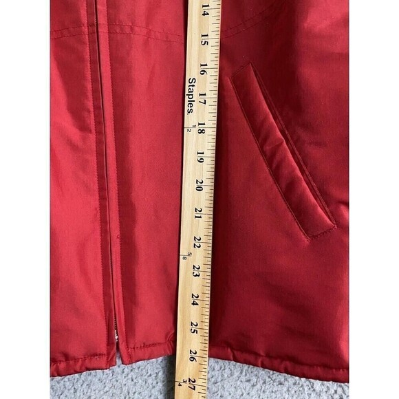 Old Navy Jacket Womens Large Red Lined Hooded  Full Zip Coat - Picture 8 of 12